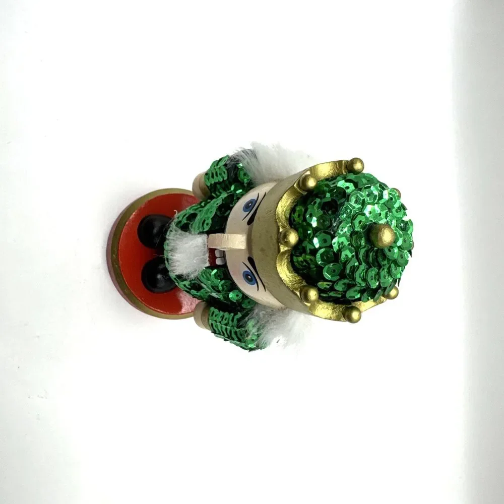 Nutcracker King Green and Green Sequins 7” Christmas
